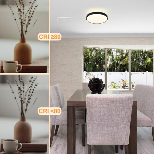 Plafonnier LED Lampe De Chambre Lampe De Cave Lampe De Salle De Bain 12w Ip44 D.21cm
