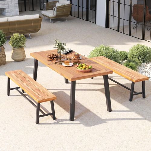 Banc Exterieur Jardin 160 X 32 X 45 Cm, 3 Places Banc De Jardin, Capacité 360 Kg, (160 Cm,2)
