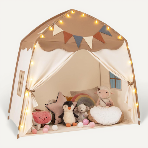 Interieur COSTWAY Tente De Jeux Enfant Avec Guirlandes Lumineuses
