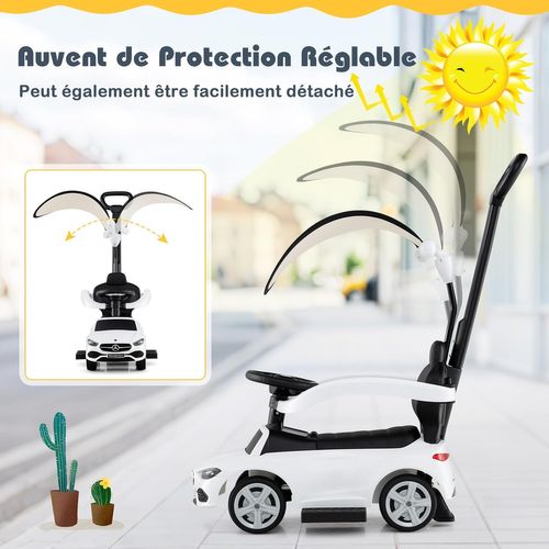 3 En 1 Mercedes-benz Porteur Enfant Avec Volant Et Klaxon Et Son De Moteur Blanc 3 En 1 Mercedes-benz Porteur Enfant Avec Volant Et Klaxon Et Son De Moteur Blanc