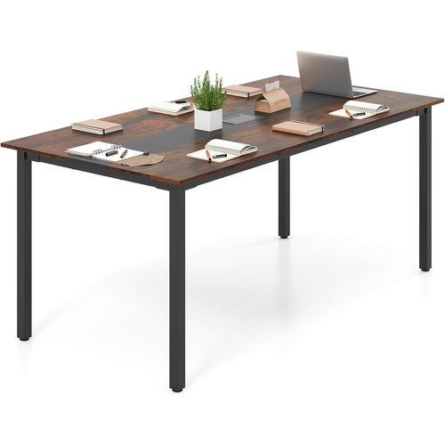 Table De Conférence180 X 90 Cm, Table De Réunion Pour 8-10 Personnes, Marron Rustique