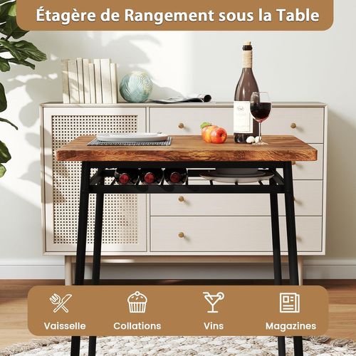 Petite Table De Cuisine 2 Personnes,chaises Encastrables, Table Carrée Pour Coin Petit-déjeuner