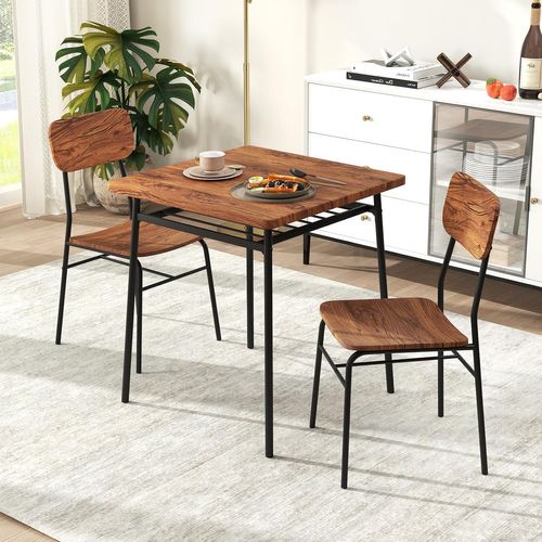 Petite Table De Cuisine 2 Personnes,chaises Encastrables, Table Carrée Pour Coin Petit-déjeuner