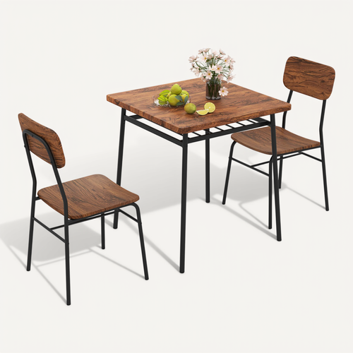 Petite Table De Cuisine 2 Personnes,chaises Encastrables, Table Carrée Pour Coin Petit-déjeuner