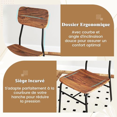 Petite Table De Cuisine 2 Personnes,chaises Encastrables, Table Carrée Pour Coin Petit-déjeuner