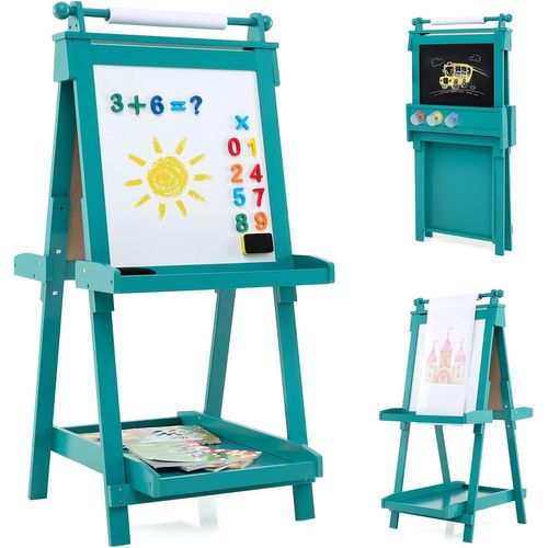 Tableau Enfant Double Face Avec Hauteur Réglable Et Rouleau De Papier Remplaçable (vert)