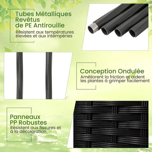 Jardinière Surélevée à Roulettes Verrouillables Avec Bac à Planter Et Treillis (40 X 40 X 211 Cm)