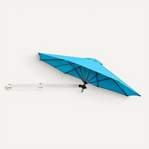 Parasol Mural En Aluminium D. 250 Cm, Parasol En Porte-à-faux De Balcon Avec Mât Réglable (blue)