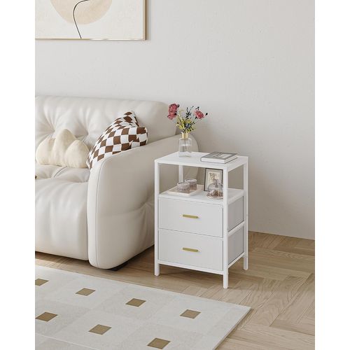 Hzuaneri Table de Chevet, Table de Nuit avec Multiprise, 2 Prises CA, 2