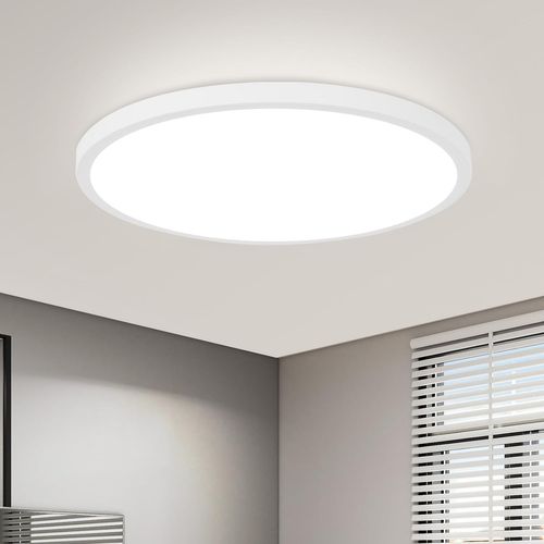Plafonnier LED Plafonnier Salle De Bain - Lampe Salle De Bain D.30cm Plat Rond 24w Ip44