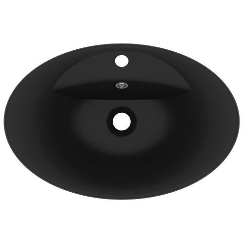 Lavabo De Salle De Bain Design Noir Mat - Vasque En Céramique Avec Trop-plein - Marque VidaXL - Neuf