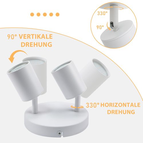 Plafonnier 2 Flammes Rond, Lampe De Plafond Pivotable 330° Moderne Pour Salon
