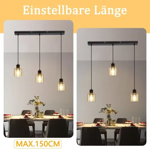 Suspension Table à Manger Noire Vintage Suspension En Métal Suspendue E27