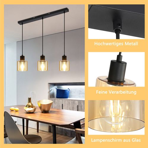 Suspension Table à Manger Noire Vintage Suspension En Métal Suspendue E27