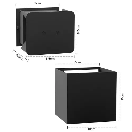 4er Applique Murale Extérieure Ip65 Étanche Haut Et Bas Faisceau Lumineux Réglable 3w
