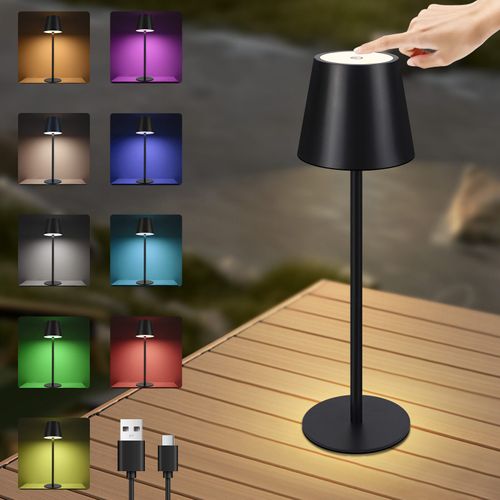 Lampe De Table Noir Sans Fil Variable Rgb Whonzimmer Ip54 Lampe De Lit USB Pour Bureau