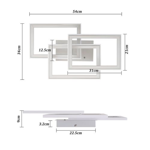 RDGOOD Plafonnier LED 24 W RGB à Intensité Variable Avec Télécommande 2400lm, LED Plafond Dimmable 3000K-6500K, Changement De Couleur RGB Pour Salon, Chambre, Chambre D'enfant, Cuisine 32x32x2,5 Cm
