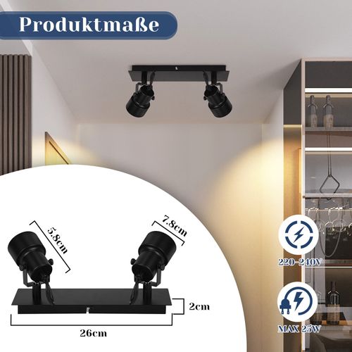 Plafonnier Vintage Noir Gu10 - Éclairage Chic Pour Cuisine Et Salon