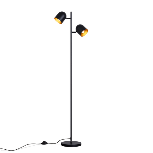 Lampadaire Vintage Noir Et Or Lampadaire 2 luminaire E14 Pour Salon Et Chambre