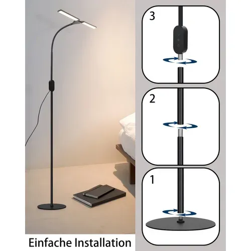 Lampadaire LED Liseuse Touch à Intensité Variable Avec Minuterie Et Mémoire 9w