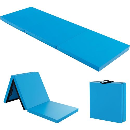 EYEPOWER Matelas d'entrainement 200x60x5cm Tapis de Sport rembourré Pliant Bleu