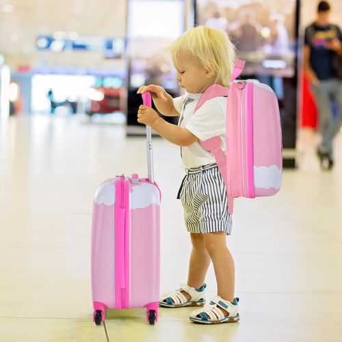 Valise Enfants à Roulettes 16" Et Sac à Dos 12" Avec Poignée Télescopique