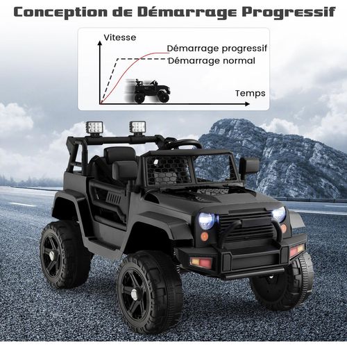 Voiture Électrique Enfant 12V – Télécommande 2.4G, 2 Vitesses, Phares, USB, 4 Roues Antichocs – Dès 3 Ans (Rose)