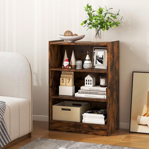 Bibliothèque, Étagère De Rangement Scandinave, Salon, 50 X 30 X 75 Cm (marron Rustique)