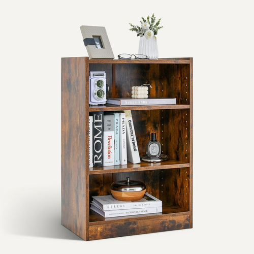 Bibliothèque, Étagère De Rangement Scandinave, Salon, 50 X 30 X 75 Cm (marron Rustique)