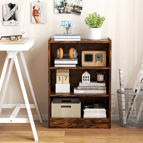 Bibliothèque, Étagère De Rangement Scandinave, Salon, 50 X 30 X 75 Cm (marron Rustique)