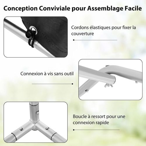 Abri De Vélos Extérieur De 160 X 218 X 164 Cm, Bache Motos Pour Terrasse Jardin Cour, Gris Foncé