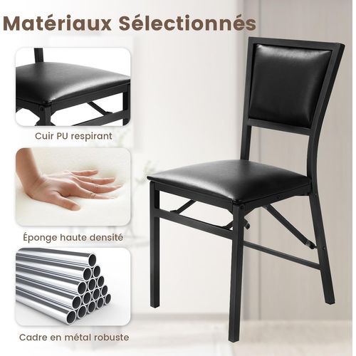 Chaises Salle à Manger Pliables,  Style Moderne, Siège Pliable, Rangement Facile