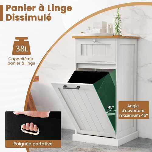 Meuble Salle De Bain Avec Tiroir Et Placard 38l, Pour Cuisine, Salle De Bain, 40 X 37 X 82 Cm
