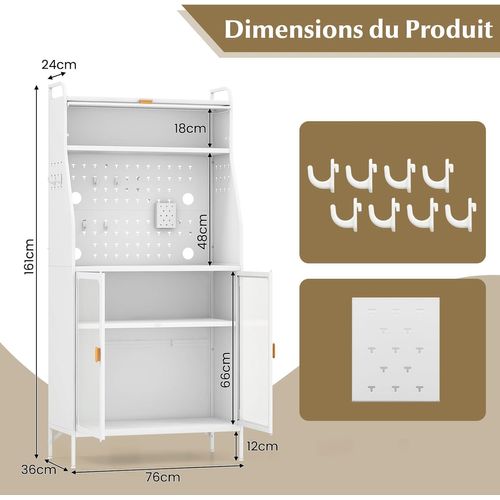 Panneau Perforé De Rangement Mural - Adhésif Puissant, Multi-usages (organisation Cuisine, Cache-tuyau Chauffe-eau), Sans Perçage