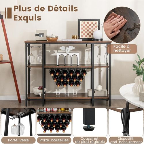 Suspendu Etagere Murale - Plafond Casier À Vin, Plafond Suspendu Range Bouteille Vin, Étagères De Rangement Pour Barres D'art En Fer, Présentoir Réglable, Convient Pour Chambre/restaurant/bar ( Color