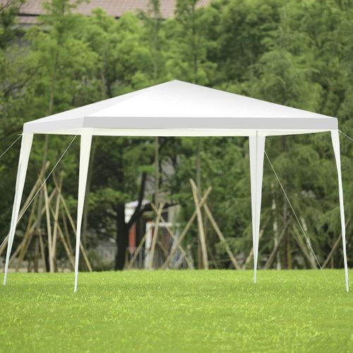 Tonnelle De Jardin Instantanée Pliable 3 X3 M, Tente Avec Piquets Cordes à Vent, Blanc
