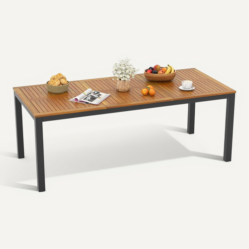 Table De Jardin 200 Cm Pour 8 Personnes, Table Exterieur En Bois D’acacia, Table à Manger
