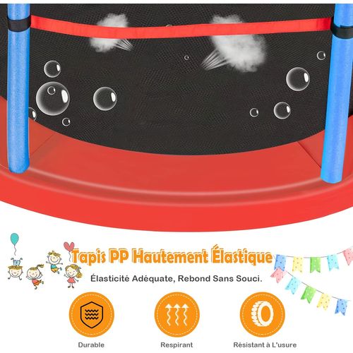 Trampoline Enfant Avec Filet De Sécurité – Diamètre 150 Cm, Réglable, Balançoire Intégrée, 3-8 Ans - 13