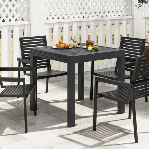 Table De Jardin Extensible En Aluminium Ajustable De 80 à 160 Cm, Table à Manger,gris Foncé