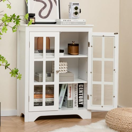 Vitrine Blanc Vaisselier / Buffet Campagne Étagère Vintage