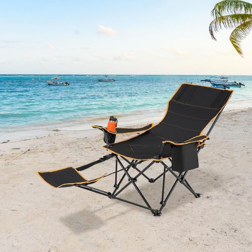 GWFBLID - Chaise De Camping Pliante Avec Toit Parasol - Porte-gobelet Intégré - Charge Max 175 Kg - Tissu Oxford 600D - Transport Sac à Dos