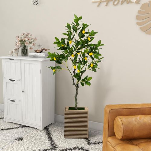 Cerisier Artificiel Décoratif Avec Pot En Ciment - 170 Cm, Fleurs En Tissu Réalistes, Sans Entretien - 2