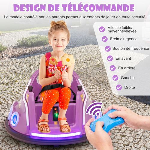 12V Auto Tamponneuse Électrique Enfants avec Télécommande, Voiture 12V Auto Tamponneuse Électrique Enfants avec Télécommande, Voiture