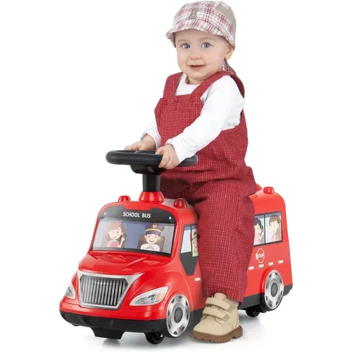 COSTWAY Porteur Enfants avec Volant & Musique, Coffre à Jouets Caché & roulettes Universelles, pour 19-36 Mois Licorne