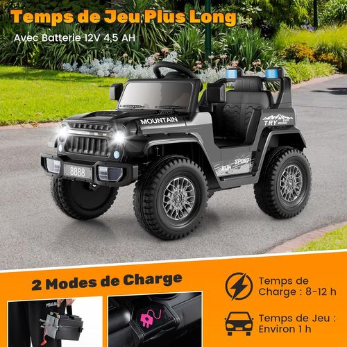 Voiture électrique Enfant COSTWAY 12V – Avec Télécommande 2,4G, Lumières LED, Musique – Vitesse Max 3,4 Km/h, Pour 3 Ans Et Plus, Rose