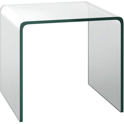 Table Basse En Verre, Table Basse Transparente, Bords Arrondis Lisses, 45 X 45 X 41 Cm