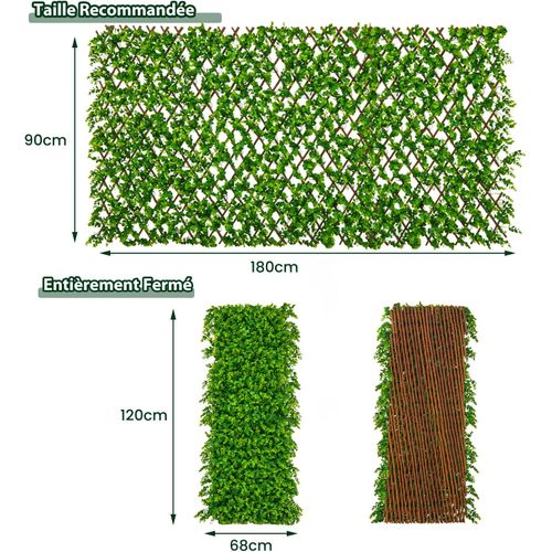 Haie Artificielle Brise-vue Décoration Extensible, Panneau (eucalyptus ...