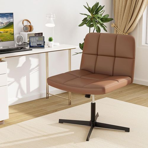 Chaise De Bureau En Cuir Avec Assise Large, Réglable En Hauteur, Charge 150 Kg (marron)