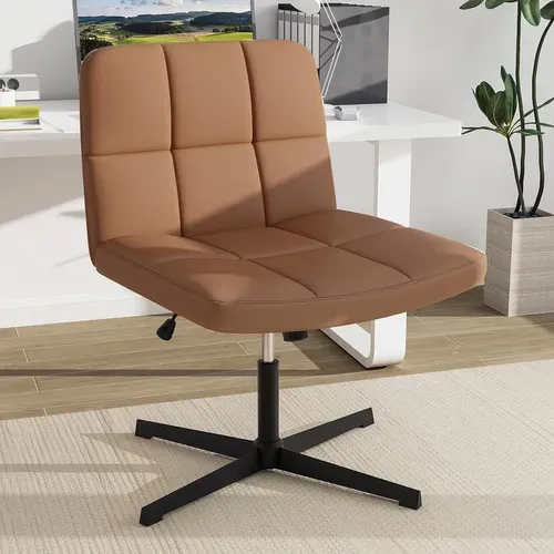 Chaise De Bureau En Cuir Avec Assise Large, Réglable En Hauteur, Charge 150 Kg (marron)
