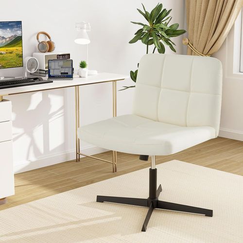 Chaise De Bureau Avec Assise Large, Réglable En Hauteur, Charge 150 Kg (beige)